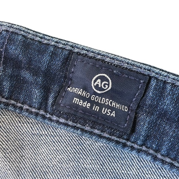 AG The Prima Mid-Rise Cigarette Skinny Jean Denim Size 25 Blue Embroidered USA - Picture 3 of 15
